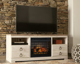 Orleans Furniture - Ashley Furniture - Willowton 64" TV Stand with Electric Fireplace - 64" TV Stand with Electric Fireplace / Whitewash - W267W8